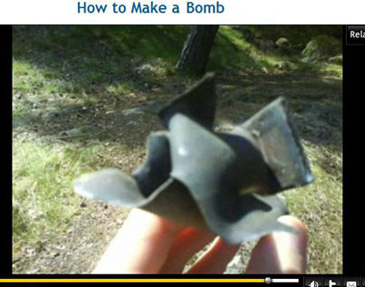 ▲ 한 인터넷 사이트에 소개된 폭탄 제조 동영상.