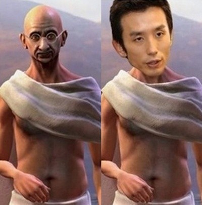 ▲ 간디 사진을 패러디한 '유희열 사태' 사진ⓒ온라인 커뮤니티