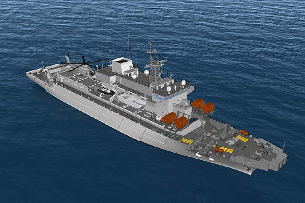 ▲ 대우조선해양이 건조할 신형 구조함. 감압챔버, 무인수중탐사기도 갖추게 된다.ⓒ