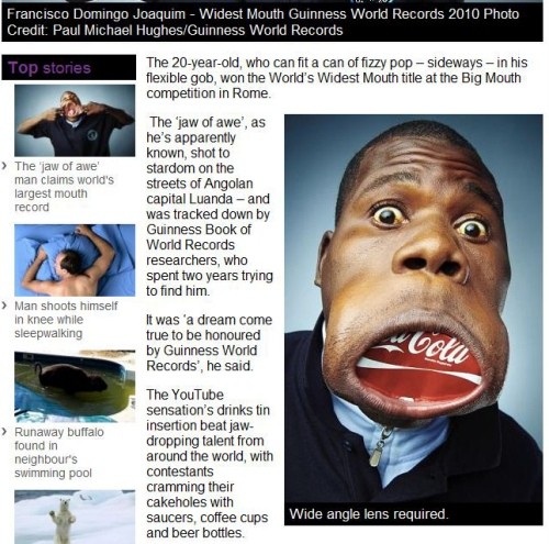 ▲ 세계에서 가장 입이 큰 남자ⓒ영국 메트로(metro) 캡처