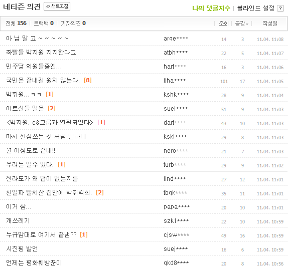 ▲ 한 포털사이트에 올라온 네티즌 댓글캡처