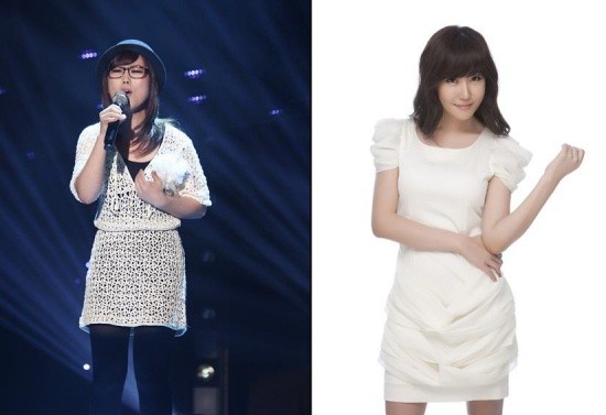 ▲ 5일 오후 라디오 방송에 출연, 가창력 대결을 펼친 우은미(좌)와 숙희(우).