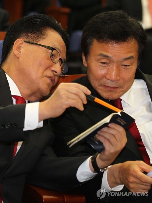▲ 민주당 박지원(왼쪽)원내대표와 손학규 대표