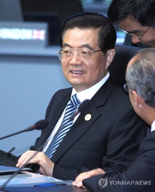 ▲ 12일 서울 삼성동 코엑스에서 열린 서울 G20 정상회의에 참석한 후진타오 중국 주석이 미국을 향해 책임있는 정책을 취할 것을 요구했다.ⓒ 연합뉴스