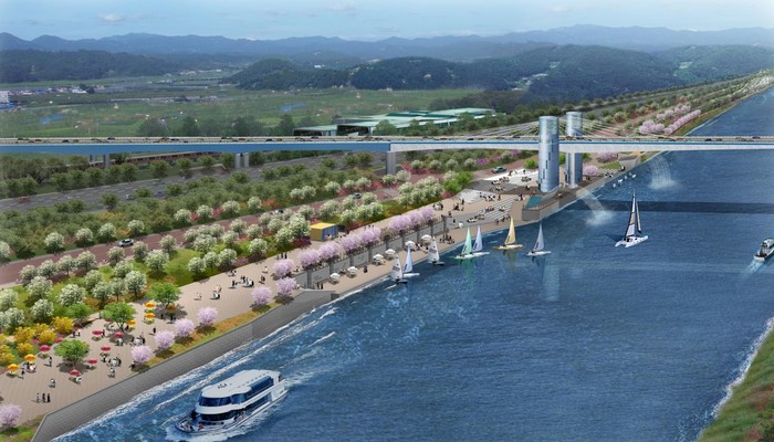 ▲ 아래뱃길의 파크웨이 조감도.