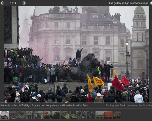 ▲ 영국 전역에서 대학 등록금 인상에 반대하는 학생들의 시위가 벌어졌다ⓒ'가디언'홈페이지 캡처