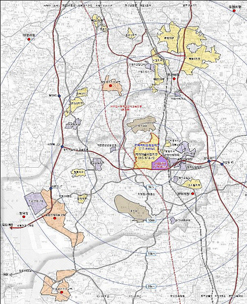 ▲ 삼성전자가 23일 경기도와 평택 고덕신도시 내 산업단지 입주협약을 체결하면서 그동안 미군기지 이전 지연으로 사업시기가 늦어지고 있던 고덕국제신도시 개발도 급물살을 탈 것으로 전망된다. 산업단지 위치도.ⓒ