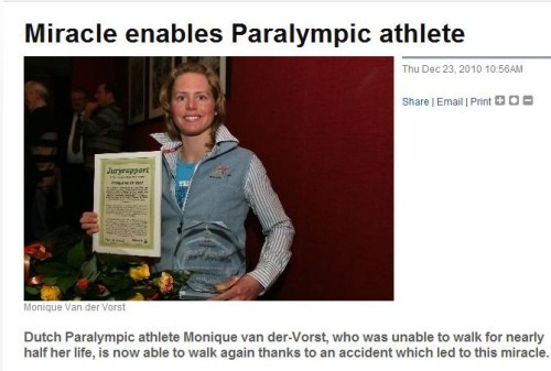 ▲ AP뉴스 등 외신은 네덜란드의 한 하반신 장애인 운동선수가 교통사고를 당한 뒤 다시 걷게 된 보기 드문 일이 벌어졌다고  24일 전했다. ⓒPRESS TV 캡처