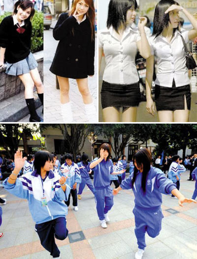 ▲ 일본매체들이 각국의 교복패션을 소개해 화제가 되고 있다. 위 사진은 순서대로 일본과 태국교복. 아래사진은 중국교복 ⓒ www.jznews.com.cn