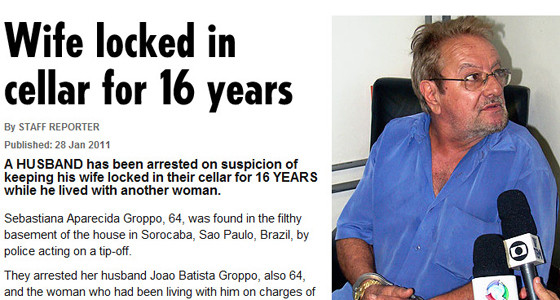 ▲ 아내를 16년 동안 지하실에 감금한 엽기 남편.ⓒ선 캡처