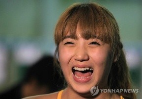 ▲ 정다래가 11일 오후 서울 노원구 공릉동 태릉선수촌에서 열린 수영대표팀 소집훈련에서 활짝 웃고 있다.  ⓒ 연합뉴스