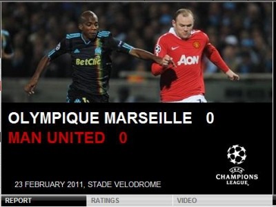 ▲ 박지성(30) 등 주전 선수들의 부상으로 많이 빠진 맨체스터 유나이티드(이하 맨유)가 마르세유와의 경기에서 0-0 으로 비겼다. ⓒ맨츄 공식홈페이지 캡처