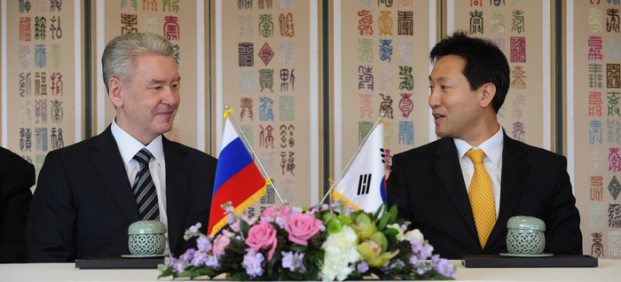 ▲ 오세훈 서울시장(左)과 러시아 소뱌닌 세르게이 모스크바 시장(右)