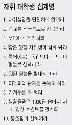 ▲ 자취대학셍 십계명이 1일 온라인 커뮤니티를 통해 빠르게 퍼지고 있다. ⓒ 온라인커뮤니티