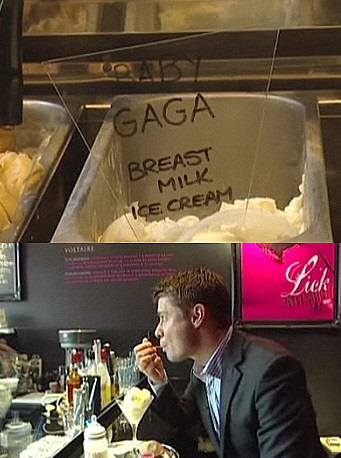 ▲ 여성의 모유로 만들어 화제가 된 아이스크림 '베이비가가'가 판매 일주일만에 안전성 논란으로 인해 판매가 중단됐다.ⓒBBC 캡처