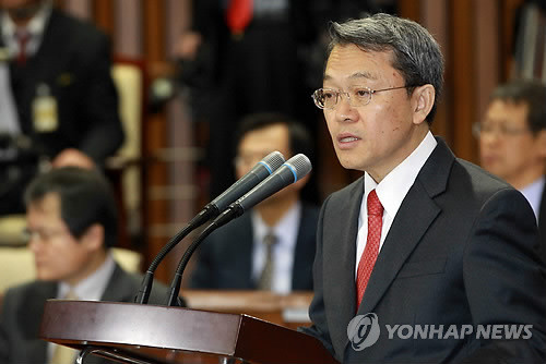 ▲ 양건 감사원장 후보자가 8일 국회에서 열린 인사청문회에서 소견발표를 하고 있다. ⓒ연합뉴스