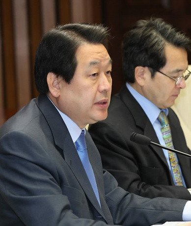 ▲ 김무성 한나라당 원내대표가 사법개혁안에 대해 