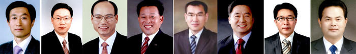 ▲ 좌측부터 김윤현, 박영진, 곽진업, 김근태, 이영철, 이봉수, 박주천, 전기동 예비후보 ⓒ자료사진