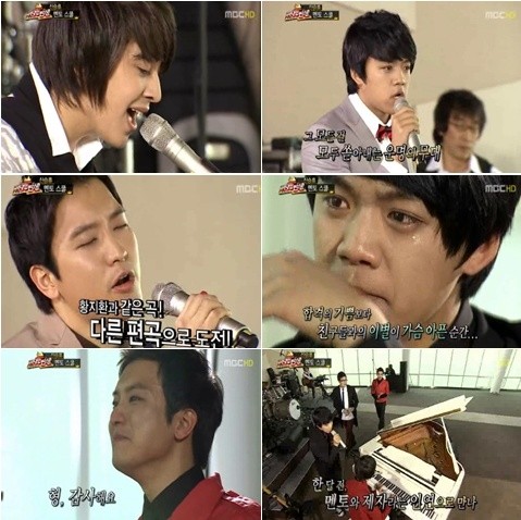 ▲ 신승훈이 멘티들의 깜짝무대에 울컥해 감동의 눈물을 흘렸다.ⓒMBC 위대한 탄생 캡처