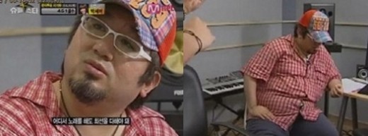 ▲ 방시혁의 충격 과거 사진이 공개돼 화제다.ⓒ온라인 커뮤니티(슈퍼스타k 캡처)