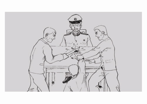 ▲ 정치범 수용소 피복공장에서 일했던 신동혁씨는 재봉기 받침대를 떨어뜨려 손가락이 잘리는 처벌을 받았다.  ⓒ세이지