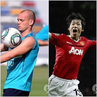 ▲ (왼쪽부터) 스네이더, 박지성.ⓒ연합뉴스