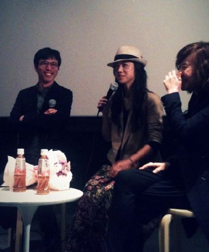 ▲ 지난 24일 서울 마포에 위치한 상상마당에서 열린 '만추 굿바이 GV' 행사에 깜짝 등장한 탕웨이.ⓒ시네마상상마당 트위터