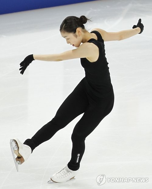 ▲ 모스크바 세계선수권대회에 출전하는 김연아가 27일 새벽(한국시간) 러시아 모스크바 메가스포츠 아레나에서 프리스케이팅 '오마주 투 코리아'를 연습하고 있다.ⓒ연합뉴스