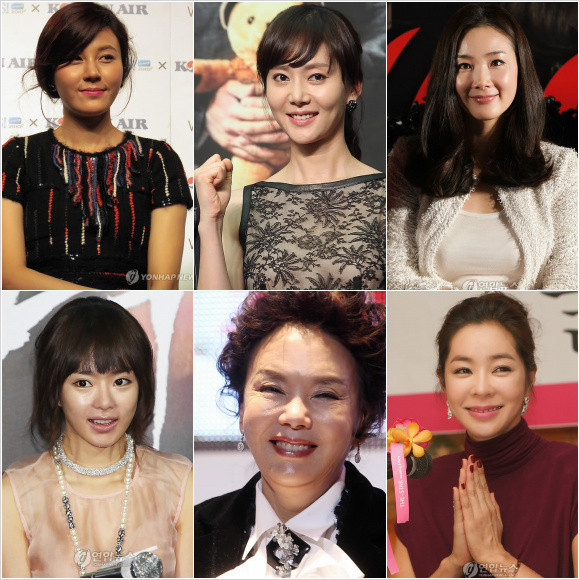 ▲ (왼쪽 위부터) 김하늘, 염정아, 최지우, 서우, 김수미, 이혜영.ⓒ연합뉴스