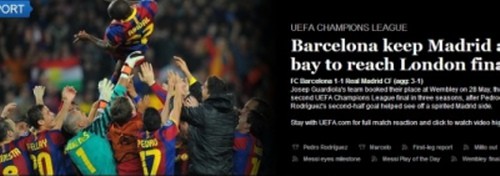 ▲ 바르셀로나가 2년만에 챔피언스리그 결승행 티켓을 거머쥐었다.ⓒ유럽축구연맹 홈페이지 캡처