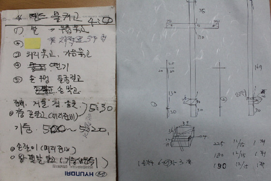 ▲ 십자가 매달려 숨진 채 발견된 김모(58)씨의 텐트 내부에서 발견된 메모.ⓒ경북경찰청 제공