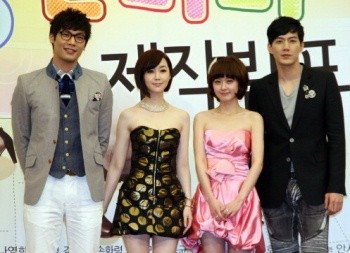 ▲ 제작발표회에 참석한 '동안미녀' 출연진. 좌측부터 최다니엘, 김민서, 장나라, 류진.  ⓒ추진혁 기자