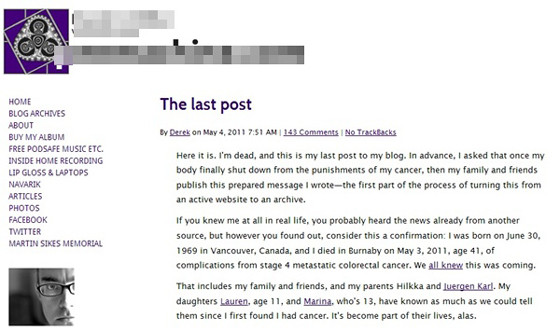 ▲ 데릭 밀러의 ‘마지막 포스트’.ⓒ디시뉴스 캡처