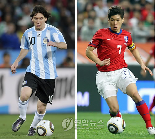 ▲ 맨체스터 유나이티드(잉글랜드·이하 맨유)의 박지성과 FC바르셀로나(스페인)의 리오넬 메시ⓒ