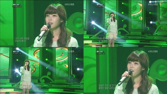 ▲ 가수 아이유가 좋은사람을 열창하는 모습.ⓒKBS 불후의 명곡2 캡처