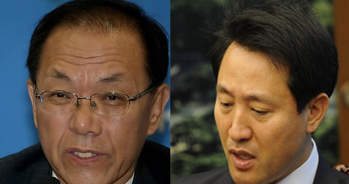 ▲ 황우여 한나라당 원내대표와 오세훈 서울시장 ⓒ 뉴데일리