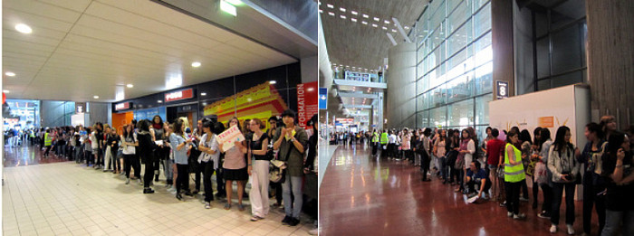 ▲ K-POP 가수들의 입국을 파리 팬들이 기다리고 있다.  ⓒ 조윤선 의원 제공