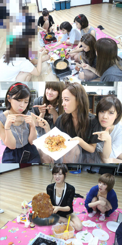 ▲ 레인보우가 공개한 부침개 잔치 ⓒ 레인보우 페이스북