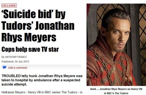 ▲ 조나단 리스 마이어스의 자살 시도 소식이 전해져 충격을 주고 있다.ⓒ'더선' 캡처