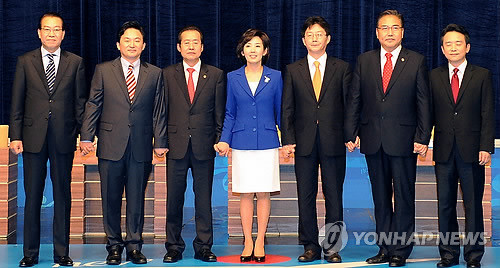 ▲ 한나라당 7ㆍ4 전당대회에 출마한 당대표 후보들 모습 ⓒ연합뉴스