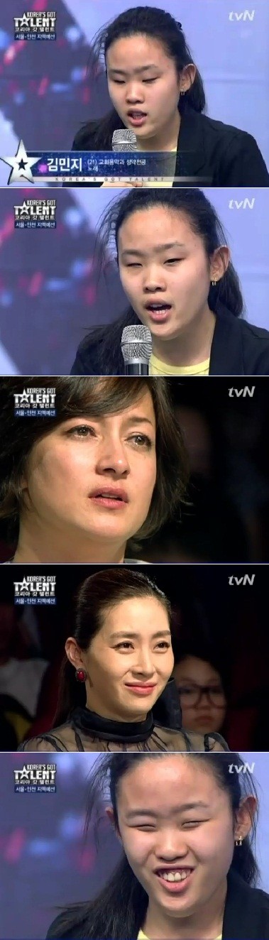 ▲ 시각장애인임에도 목소리로 마음을 울린 김민지씨.ⓒtvn