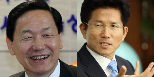 ▲ 김상곤 경기도교육감과 김문수 경기도지사 ⓒ 자료사진