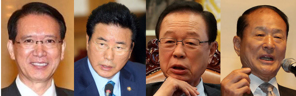▲ 좌측부터 한나라당 김형오 이윤성 의원, 박희태 국회의장, 이상득 의원 ⓒ연합뉴스