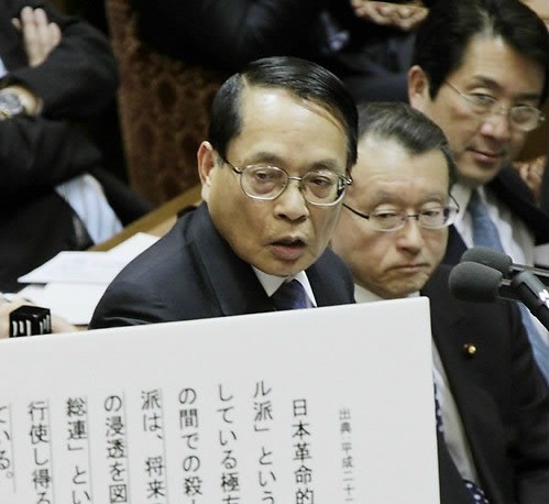 ▲ 울릉도 방문하는 일본 히라사와 가쓰에이 의원 (교도=연합뉴스) 일본 자민당 영토에 관한 특명위원회는 지난 15일 기자회견을 열고 히라사와 가쓰에이(平澤勝榮) 의원 등 자민당 의원 4명이 내달초 울릉도를 방문한다고 밝혔다. 사진은 지난 2월21일 중의원 예산위원회에서 질문하는 히라사와 의원. ⓒ연합뉴스