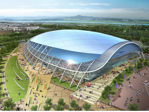 ▲ 제92회 전국체육대회가 10월 6일부터 12일까지 7일간 주 개최지인 고양시를 비롯, 도내 20개 시·군 65개 경기장에서 45개 종목에 걸쳐 2만8천여명의 선수들이 참가한 가운데 펼쳐진다. 경기가 치러질 고양실내체육관. ⓒ 뉴데일리