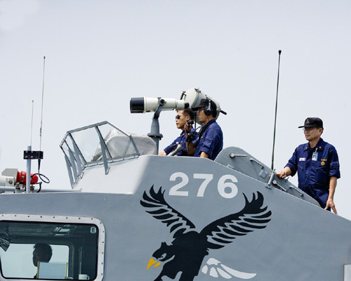 ▲ 해군 참수리 고속정 함교의 모습.