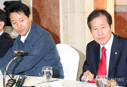 ▲ 오세훈서울시장과 한나라당 홍준표 대표 ⓒ연합뉴스