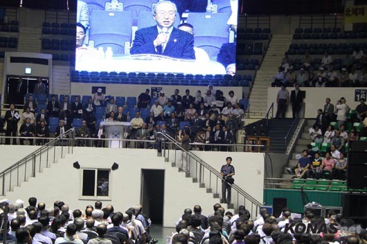 ▲ 30일 오후 서울 장충체육관에서 열린 국민대회에서 조갑제 대표가 연설을 하고 있다.ⓒ konas.net