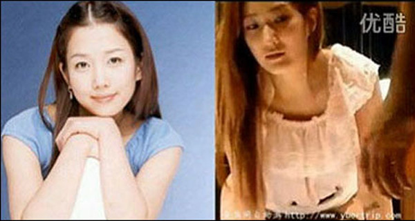 ▲ 지난 8월 15일 광복절 당시 중국 언론들이 '한국 성상납 연예인'이라고 주장하며 제시한 동영상 화면. 故정다빈 씨의 사진을 영상 옆에 붙여 왜곡보도했다.