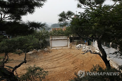 ▲ 터파기 공사가 진행중인 내곡동 사저.ⓒ연합뉴스